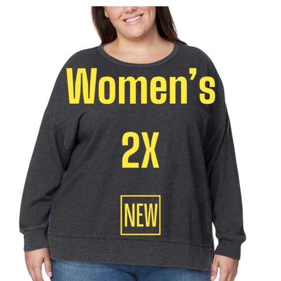 Ladies Buffalo 2X Crewneck Pullover Shirt Top Jersey Terry Cloth Long Sleeve NWT - Picture 2 of 8